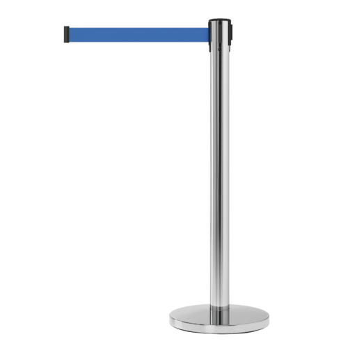 SŁUPEK SREBRNY CHROMOWANY Z TAŚMĄ CZARNĄ – 235 CM