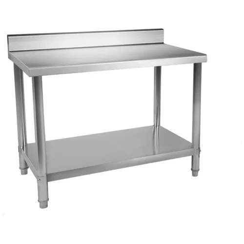 STÓŁ ROBOCZY ZE STALI NIERDZEWNEJ 1200×600 (z rantem i z płytą HDF) — zdjęcie 3