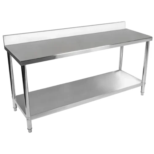 STÓŁ ROBOCZY ZE STALI NIERDZEWNEJ 2000×600 (z rantem i z płytą HDF) — zdjęcie 8