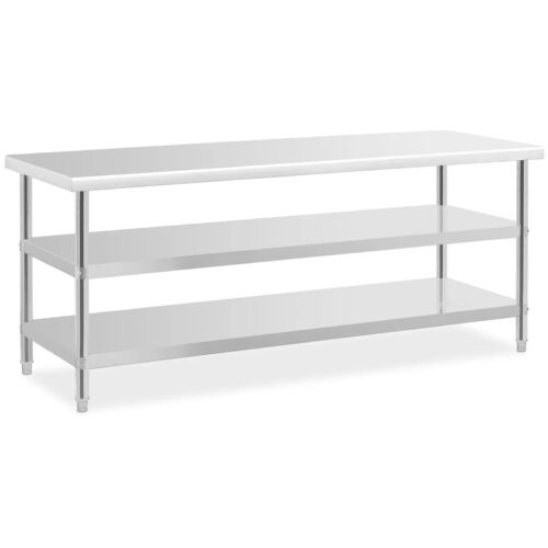 STÓŁ ROBOCZY ZE STALI NIERDZEWNEJ 2000×700 (2 półki) — zdjęcie 2