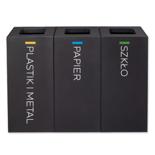 KOSZ DO SEGREGACJI MODUŁOWY 3 x 50L – CZARNY — zdjęcie 5