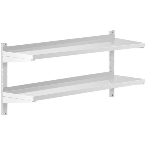 PÓŁKA WISZĄCA ZE STALI NIERDZEWNEJ 1200×400 – 2 BLATY