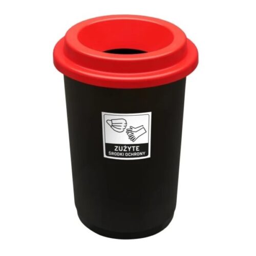 KOSZ NA ZUŻYTE MASECZKI I RĘKAWICZKI 50L