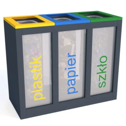 KOSZ DO SEGREGACJI TRANSPARENTNY 3 X 60L — zdjęcie 4
