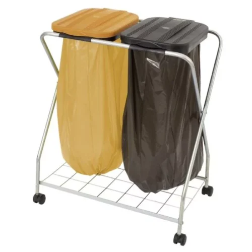 STOJAK NA WOREK NA KÓŁKACH 2 x 120L