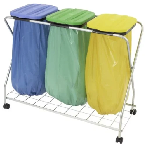 STOJAK NA WOREK NA KÓŁKACH 3 x 120L — zdjęcie 2