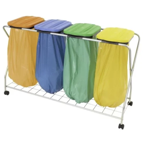 STOJAK NA WOREK NA KÓŁKACH 3 x 120L