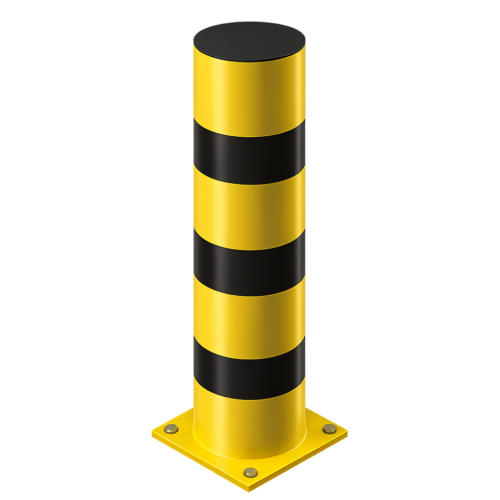 Słup żółty w czarne pasy – Fi 219 x 1000