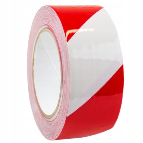 TASMA DO ZNAKOWANIA PODLOG 5 CM x 33 M x 0 18 MM BIALO CZERWONA BHP