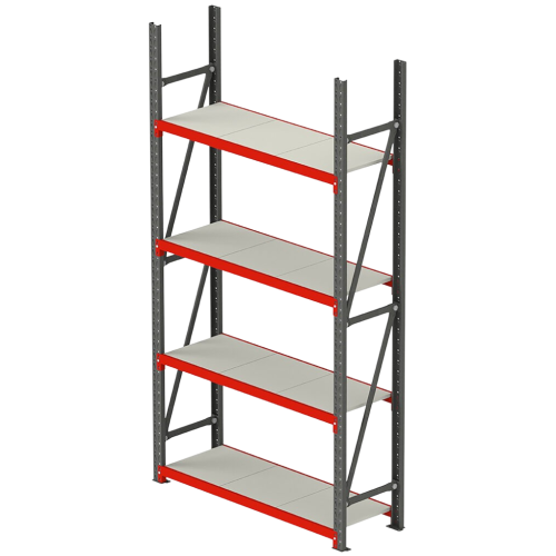 REGAŁ METALOWY MAGAZYNOWY 4-PÓŁKOWY 200x158,5-267x40