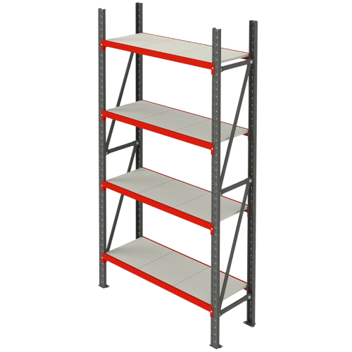REGAŁ METALOWY MAGAZYNOWY 4-PÓŁKOWY 200x158,5-267x50