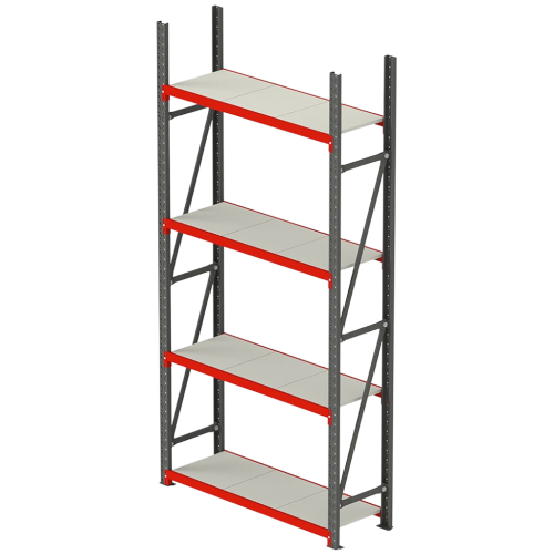 REGAŁ METALOWY MAGAZYNOWY 4-PÓŁKOWY 240x158,5-267x50