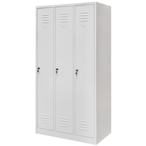 SZAFKA BHP UBRANIOWA PRACOWNICZA 3-DRZWIOWA SZARA 1800x500x900