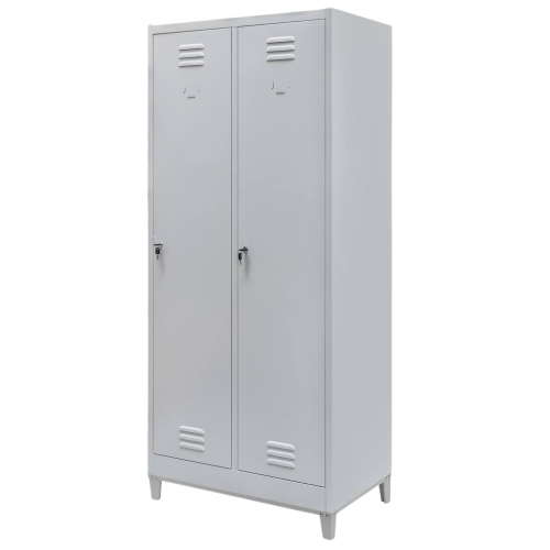 SZAFKA BHP NA PODSTAWIE Z NÓŻKAMI 2-DRZWIOWA SZARA 1900x500x800