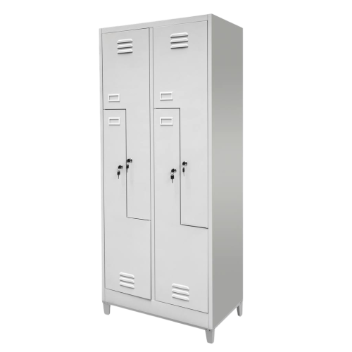 SZAFKA BHP NA PODSTAWIE Z NÓŻKAMI 4-DRZWIOWA SZARA 1900x500x800 - TYPU L
